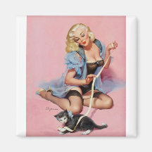 Rétro Pin vintage de Gil Elvgren vers le haut de f Magnets Pour Réfrigérateur