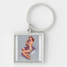 Rétro Pin vintage de Gil Elvgren vers le haut de f Porte-clé