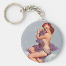 Rétro Pin vintage de Gil Elvgren vers le haut de f Porte-clef