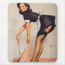 Rétro Pin vintage de Gil Elvgren vers le haut de f Tapis De Souris