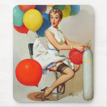 Rétro Pin vintage de Gil Elvgren vers le haut de f Tapis De Souris