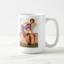 Rétro Pin vintage de Gil Elvgren vers le haut de f Tasse
