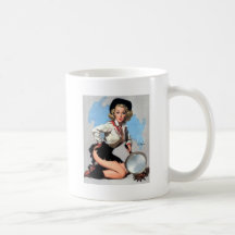 Rétro Pin vintage de Gil Elvgren vers le haut de f Tasses