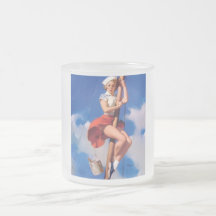 Rétro Pin vintage de Gil Elvgren vers le haut de f Mugs À Café