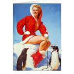 Rétro Pin vintage de Noël de Gil Elvgren VERS LE H Carte De Vœux