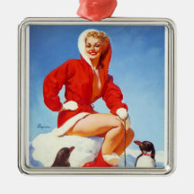 Rétro Pin vintage de Noël de Gil Elvgren VERS LE H Décoration Pour Sapin De Noël