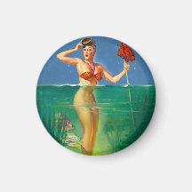 Rétro Pin vintage de plongeur autonome de Gil Elvg Magnets