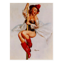 Rétro Pin vintage de sapeur-pompier de Gil Elvgren Carte Postale