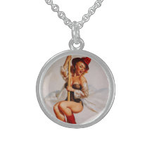Rétro Pin vintage de sapeur-pompier de Gil Elvgren Bijouterie Personnalisée
