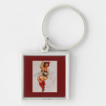 Rétro Pin vintage de sapeur-pompier de Gil Elvgren Porte-clefs