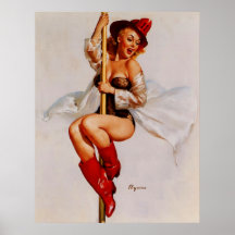 Rétro Pin vintage de sapeur-pompier de Gil Elvgren Affiches