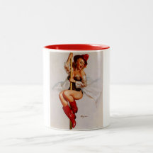 Rétro Pin vintage de sapeur-pompier de Gil Elvgren Mug À Café