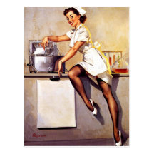 Rétro Pin vintage d'infirmière de Gil Elvgren vers Cartes Postales