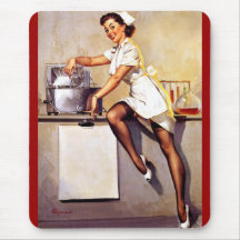 Rétro Pin vintage d'infirmière de Gil Elvgren vers Tapis De Souris