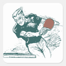 Rétro ping-pong de dessin des années 1930 autocollant