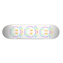 Rétro planche à roulettes de visage souriant super