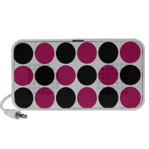 Rétro pois dans le noir et le rose de baie haut-parleur iPod