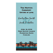 Rétro programme de mariage de plage faire-part personnalisé