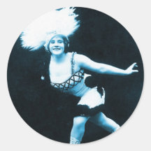 Rétro reine vintage de Rollerskating de femmes Autocollants