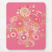 Rétro rose frais Mousepad de remous Tapis De Souris