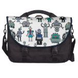 Rétro sac d'ordinateur portable de geek de robot -