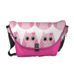 Rétro sac messenger rose mignon à hiboux de mod besace