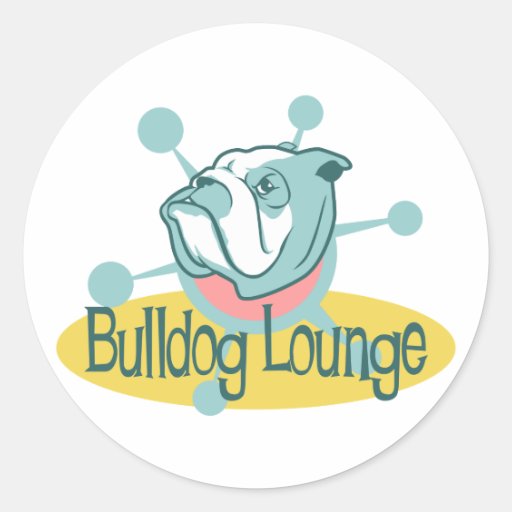 Rétro salon de bouledogue adhésif