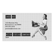 Rétro secrétaire B/W cartes de visite