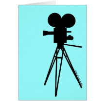 Rétro silhouette d'appareil-photo de film cartes de vœux