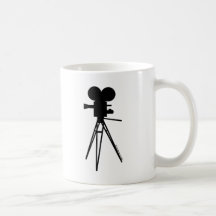 Rétro silhouette d'appareil-photo de film tasses