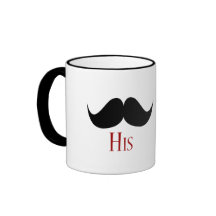 Rétro son et sien moustache de guidon de noir mugs