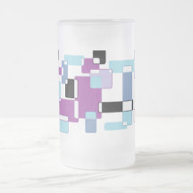 rétro tasse en verre de carrés
