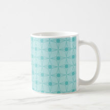 Rétro tasse pointillée d'étoile, turquoise