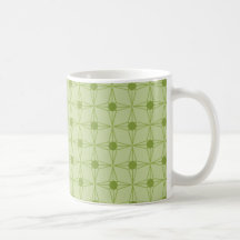 Rétro tasse pointillée d'étoile, vert olive