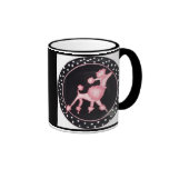 Rétro tasse rose de caniche