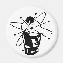 Rétro tête de robot de la science fiction - noir e aimants