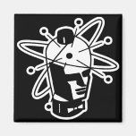 Rétro tête de robot de la science fiction - noir e aimant pour réfrigérateur