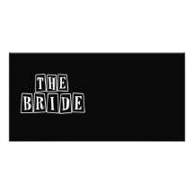 Rétro timbre de B&W - la jeune mariée Cartes De Vœux Avec Photo