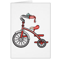 rétro tricycle carte de vœux