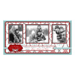 Rétro trio de carte photo de flocons de neige photocartes