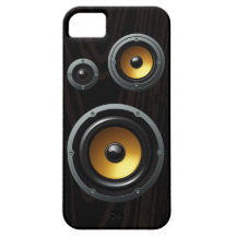 Rétro trio en bois à la mode de haut-parleur de gr iPhone 5 case