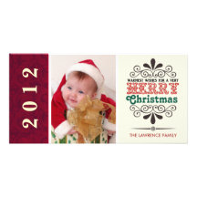Rétro typographie Photocards de Joyeux Noël Photocarte