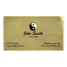 Rétro vieux carte de visite de papier de Yin Yang
