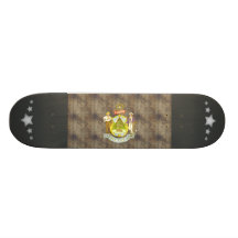 Retro Vintage Maine Flag Skateboard Deck