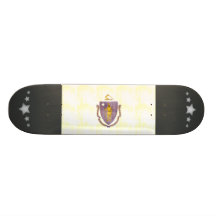 Retro Vintage Massachusetts Flag Custom Skate Board