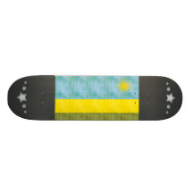 Retro Vintage Rwanda Flag Skateboard Deck