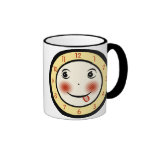 Rétro visage d'horloge maladroit tasse à café