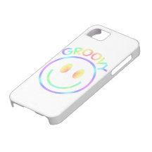 Rétro visage super de smiley d'arc-en-ciel coques iPhone 5 Case-Mate