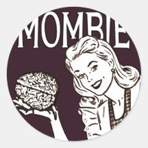 Rétro zombi de Mombie Autocollant