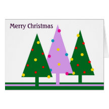Rétros arbres de Noël Cartes De Vœux